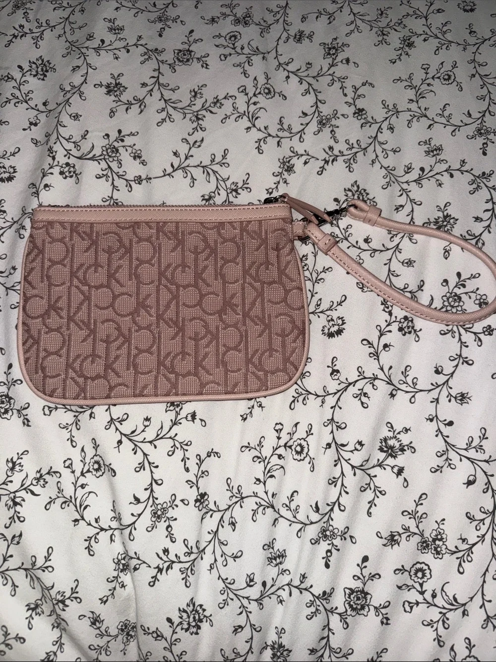 Calvin Klein Pink Wristlet with Strap